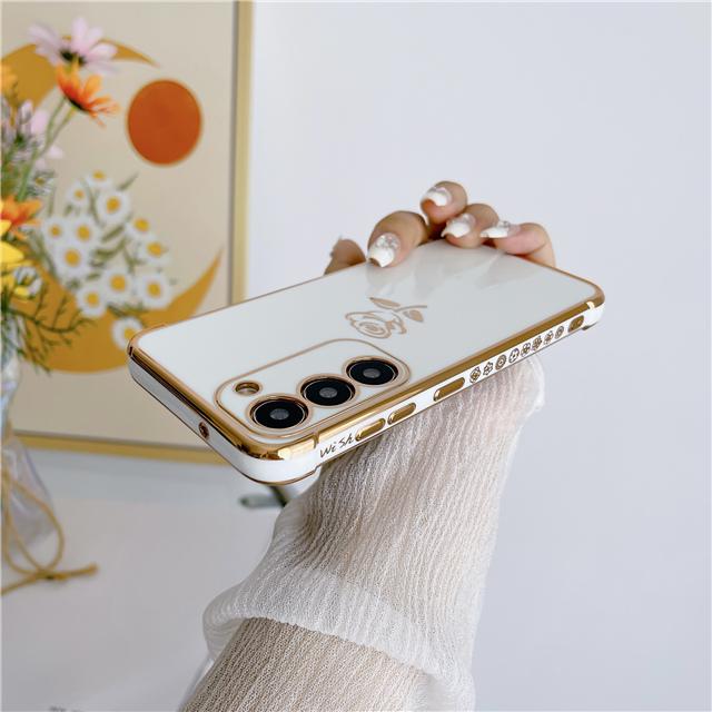 Für Samsung Galaxy S23 Ultra Luxus Beschichtung Rose Blume Handyhülle Für Samsung S22 S21 S24 S25 A16 A14 A55 A25 A52 A53 A54 Hülle