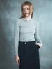 Renezmia Fingerhole Y-Neck Top_Gray