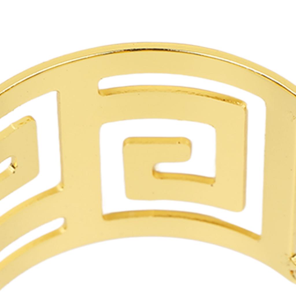 6pcs Napkin Ring Set Electroplating Golden Hollow Out Napkin Rings Buckles for Dining Anniversary Birthday Christmas