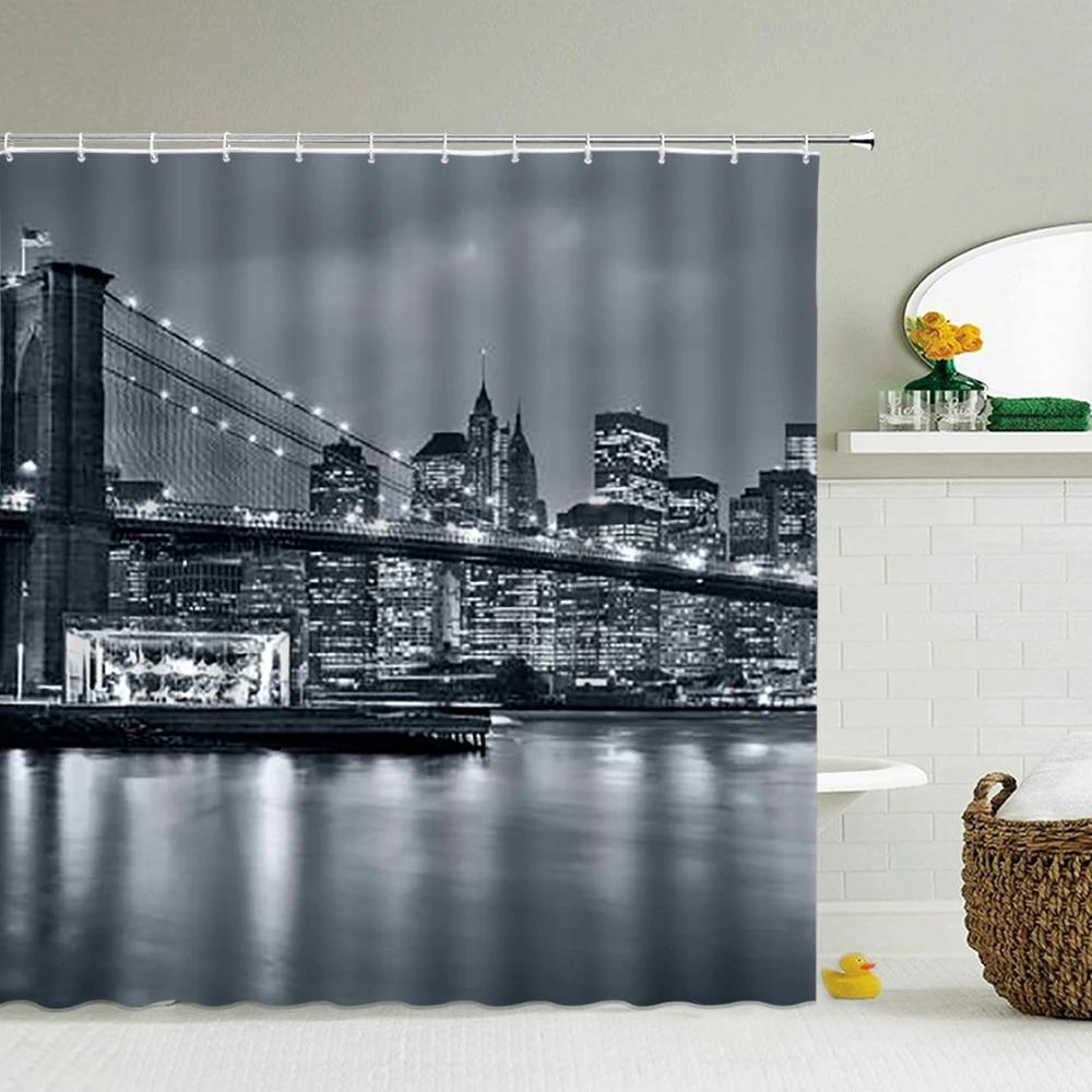 

Retro Nostalgia Paris Tower Pattern Bath Shower Curtain Waterproof Decor Shower Curtains With Hooks Black white Bathroom Screen W120xH180cm