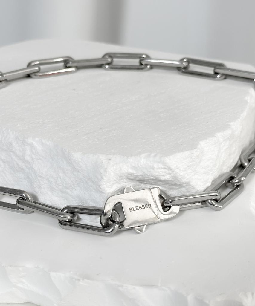 Blessed Bullet Ss-Cylinder Round Chain Reversible Buckle Necklace