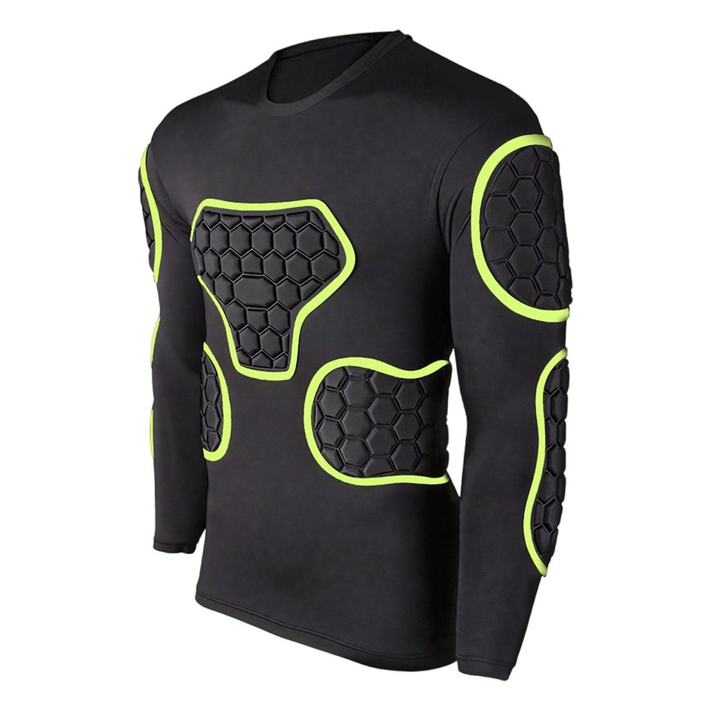 Paratuta a maniche lunghe imbottito in schiuma EVA per portiere, Protezione costale versatile per lo sport, Protezione per petto e gomiti