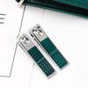 6 Pcs/Bag Portable Luxury Manicure Sets Bright Black Nail Clipper Set Green Nail File Eyebrow Scissors Personal Care Tools
