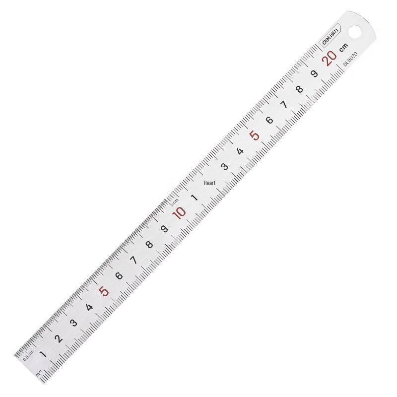 Deli 200mm Stainless Steel Straight Ruler