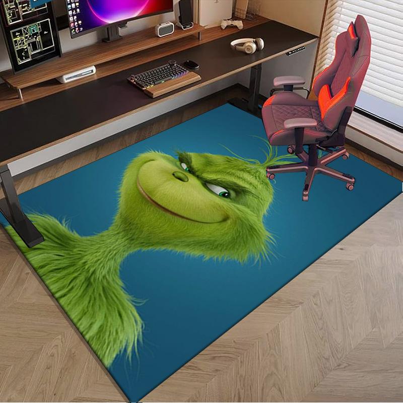 Green Monster Christmas Spirit Carpet, Chair Rug,Rug for Office Bedroom Living Rooms, Doormat Decor Fan Gift Christmas Gift