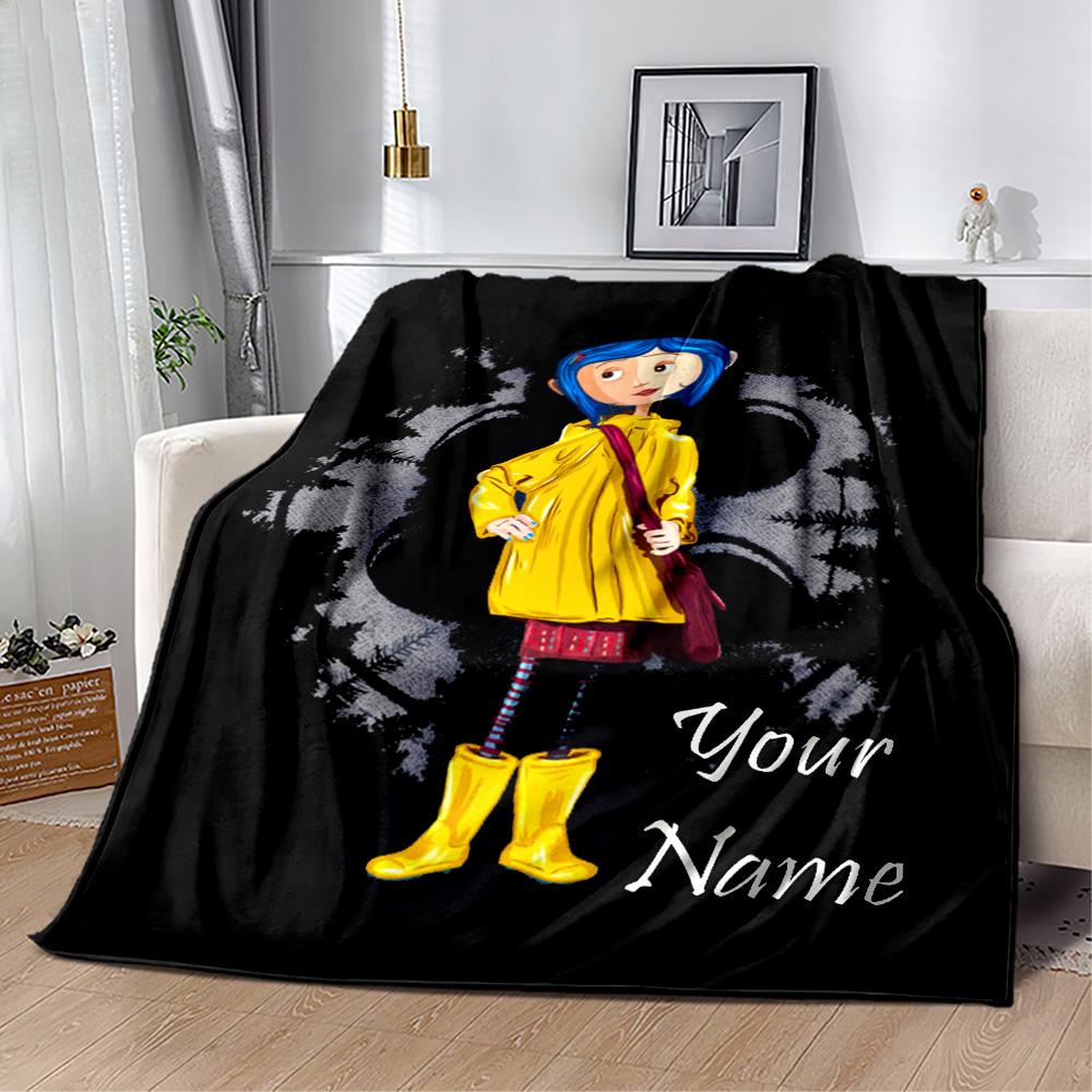 Gothic Fashion Icon Customize Text Blanket Cozy Customizable Blanket Durable Comfort Versatile for Office Living Room Picnics Bedding All-Season Use