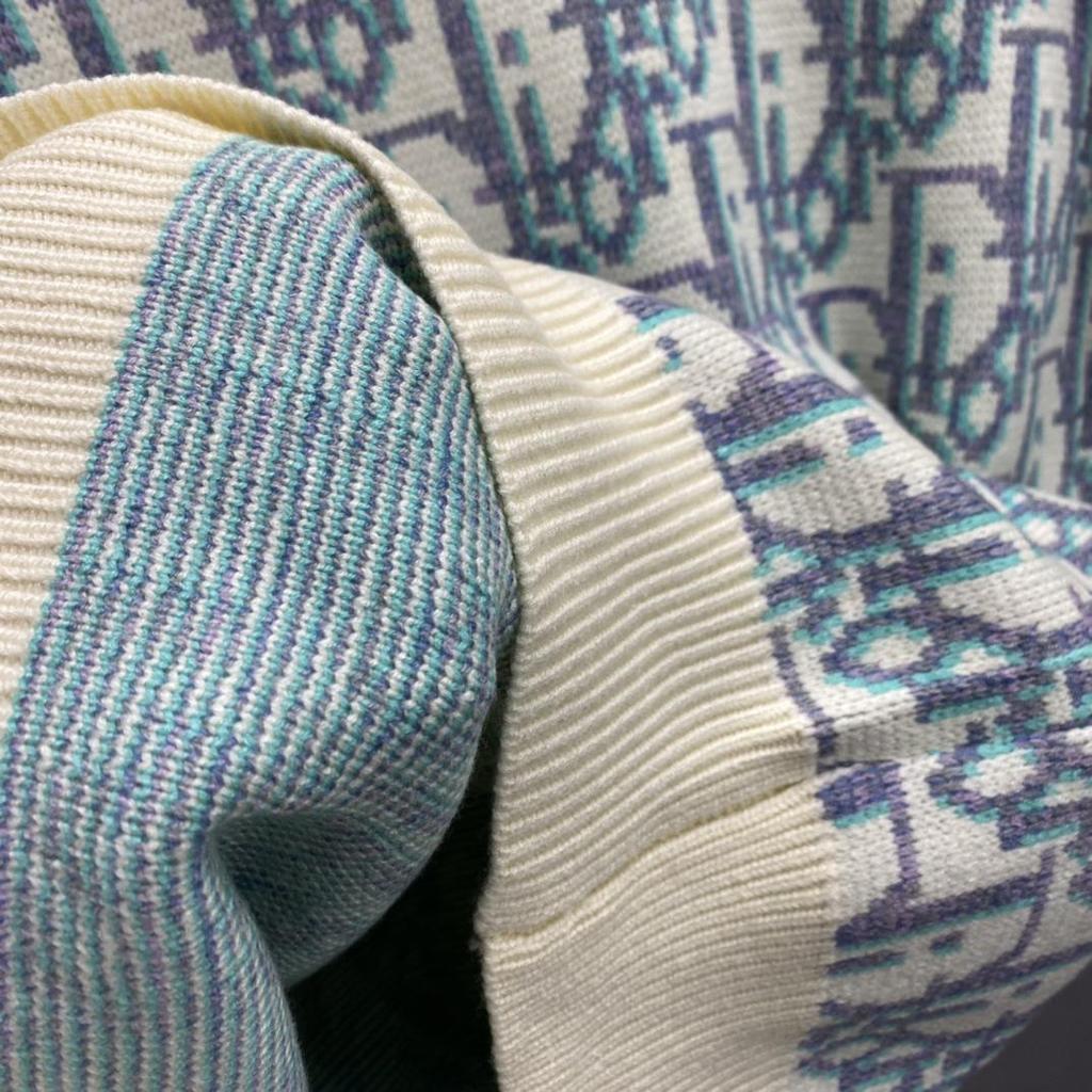 European Trend DI Unisex Letter Jacquard Knit Sweater - Casual Long-Sleeve Round Neck