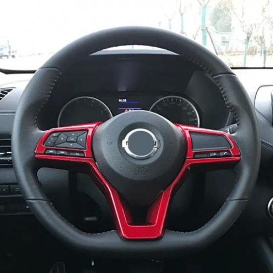 Steering Wheel Trim 3pcs ABS Red For Nissan Sentra -2025