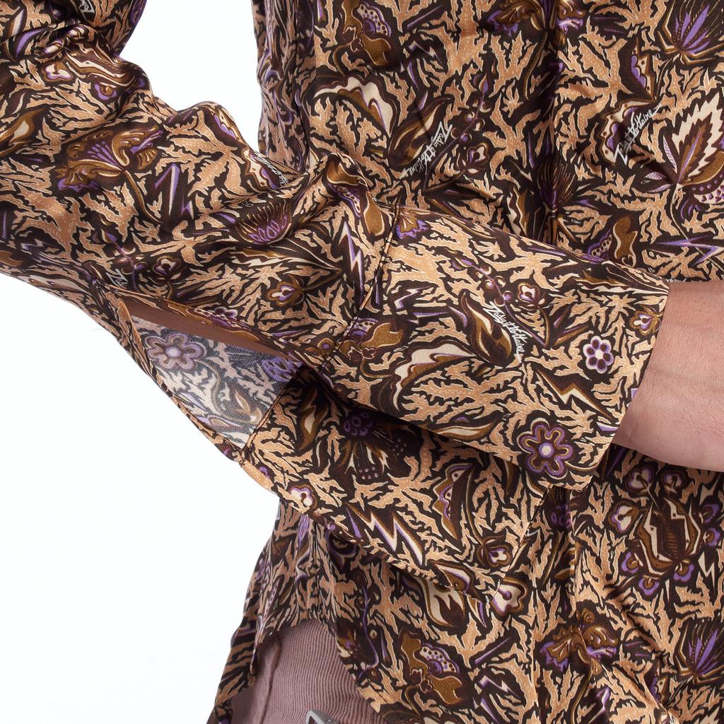 Camisa Estampada con Volantes WJCD0501F para Mujer