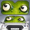 Puzzled Frog Eyes Sun Visor Aluminum Foil Windshield Sunshade with Reflective UV Block Heat Insulation Foldable Universal Fit