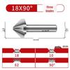 M35 Cobalt Countersink, Straight Shank, Single-Edge, 3-Flute, 90° Deburring Tool