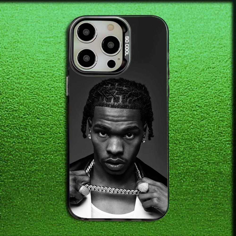 Rapper L-Lil Baby Phone Case For iPhone 16,15,14,13,12,11,Mini,Pro,MAX Gray Matte Silicone Black Cover