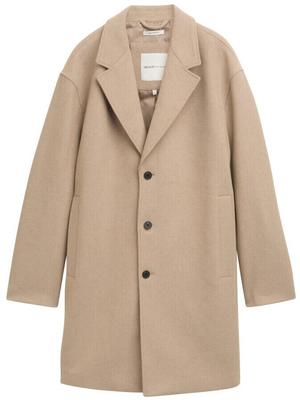 Casaco Tom Tailor Denim Relaxed com conteúdo de lã bege névoa mesclado (1042407_35750)