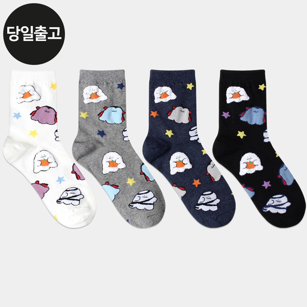 

PG Women s/Student Casper Mid-Calf Socks (5 Pairs) Set Daily Simple Fashion Character