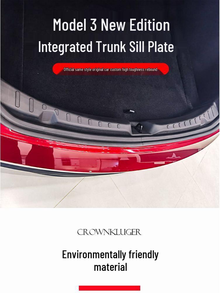 Tesla Model 3 Rear Trunk Protector Plate - Updated Threshold Strip Interior Accessory