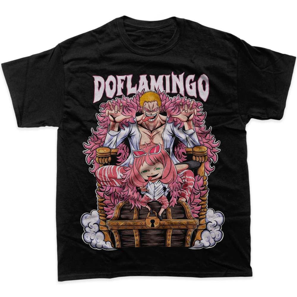 One Piece Anime Doflamingo Anya Forger Printed Tshirt Mens and Womens Tshirt Mens Top Sports Tshirt Mens Tshirt Summer T L