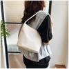 Korean Style Letter Underarm Bag Tote Bag Handbag Embroidery Shoulder Bag Pure Color Large Capacity Nylon Bucket Bag Women 1Pc