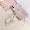 Korean Pink Bear Cellphone Lanyard Keychain Beads Chain Key Chain Phone Strap Charm Chain Butterfly Flower Bag Camera Pendant