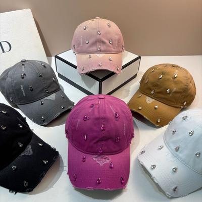 Original Design~ New Niche Water Drop Drill Gradual Change Cotton Baseball Cap Triangular Hole Casual Cap