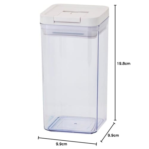 CAINZ Large 1240ml Storage Container with One-Touch Opening and Closing, Wide Mouth, Stackable, for Food, Kitchen Supplies, and Storage