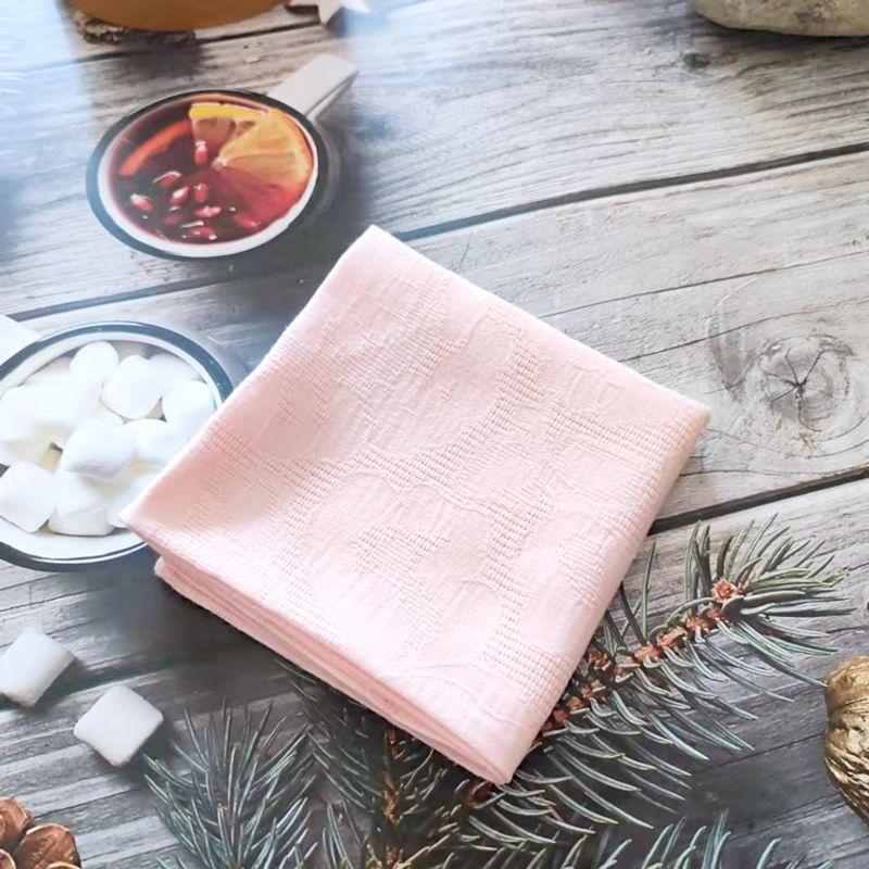 

Women s Cotton Jacquard Handkerchief Large Size Pure Cotton Soft Sweat-Absorbent Handkerchief Portable Plain Square Scarf Orange pink