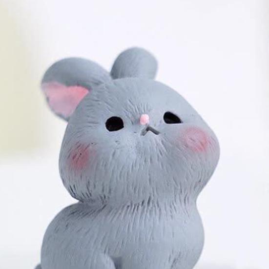 3 Pcs Mini Resin Rabbit Figurine Tiny Cartoon Bunny Sculpture Miniature Animal Fairy Garden Ornament for Moss Landscape DIY Plant Pot Home Decor
