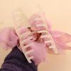Sweet Bow Shark Clip Large Women Hair Grab Luxury Chiffon Hair Claw  Hair Accessory