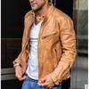 Men's leather jacket autumn and winter new color casual zipper decorative PU leather jacket jacket men