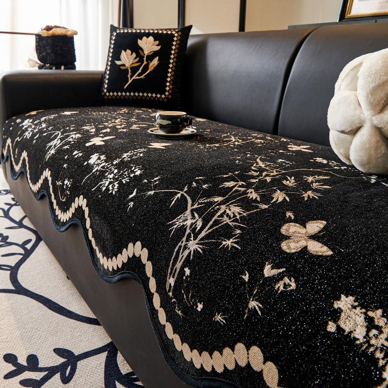 Sofa cushion universal in all seasons 2025 new light luxury straight row non-slip leather sofa cover seat cushion cover cloth towel