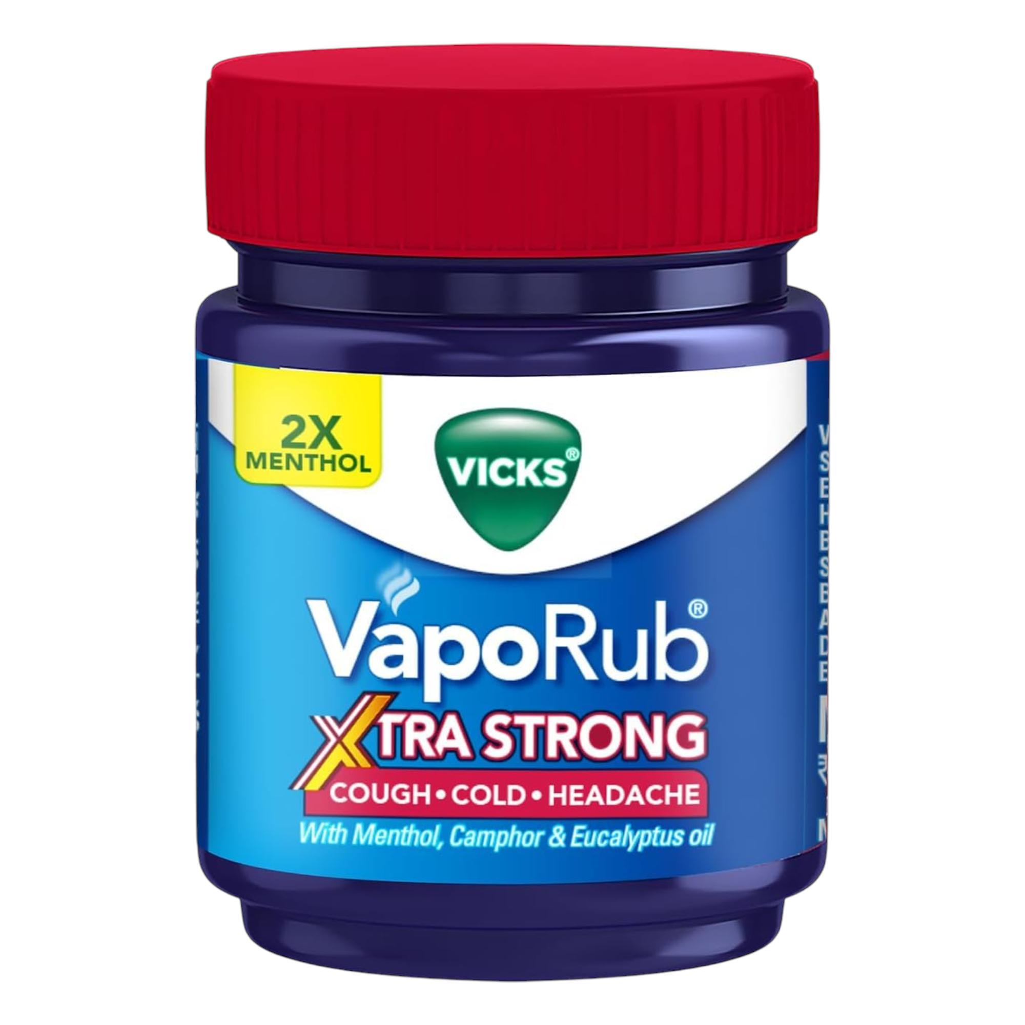 Vicks VapoRub Экстра Сильный 50 мл Упаковка 1 Охлаждающая мазь для облегчения кашля, простуды и головной боли