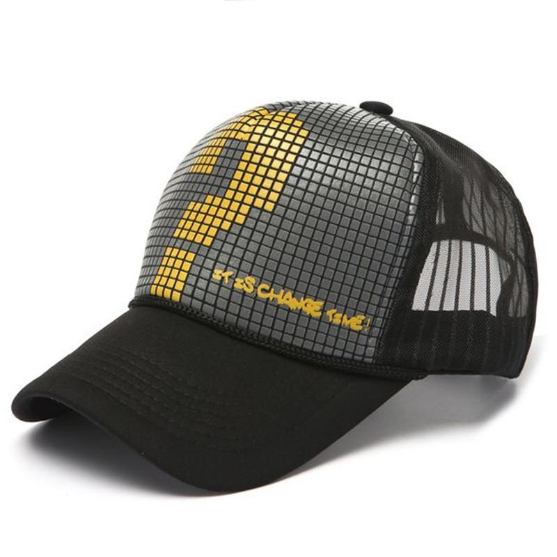 Alphabet Embroidered Mesh Cap With Sun Protection For Summer Casual Wear