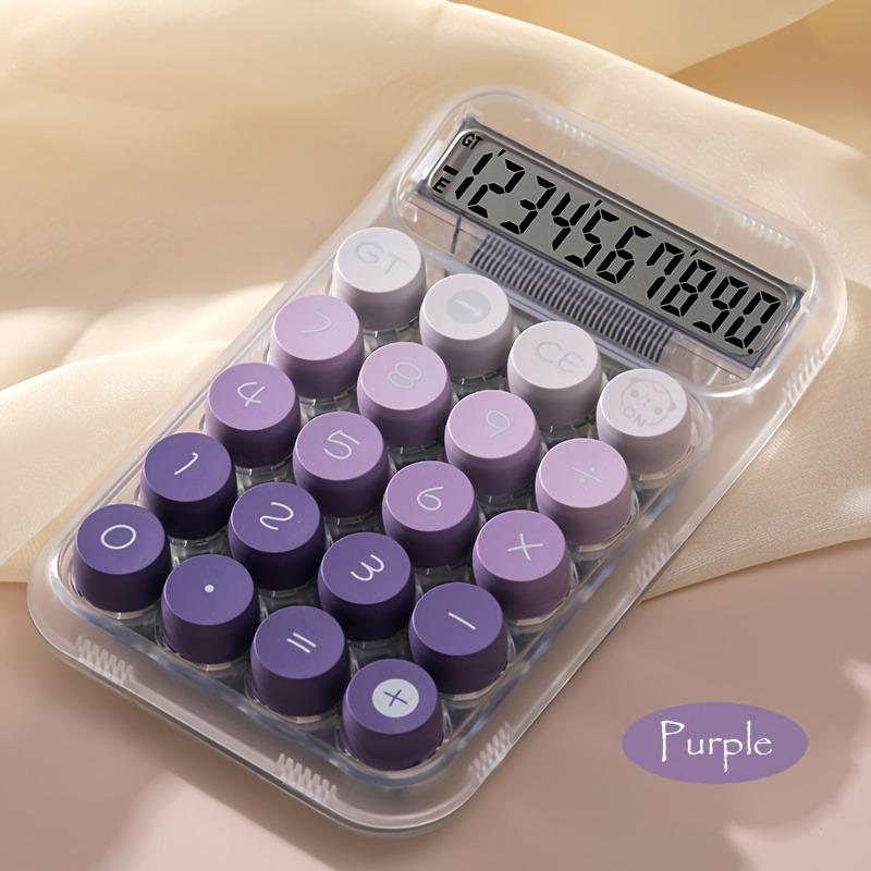 

Калькулятор Candy Color, эстетичный настольный калькулятор с 12 цифрами и ЖК-дисплеем, большими кнопками, гибкой клавиатурой, офисный калькулятор фиолетовый