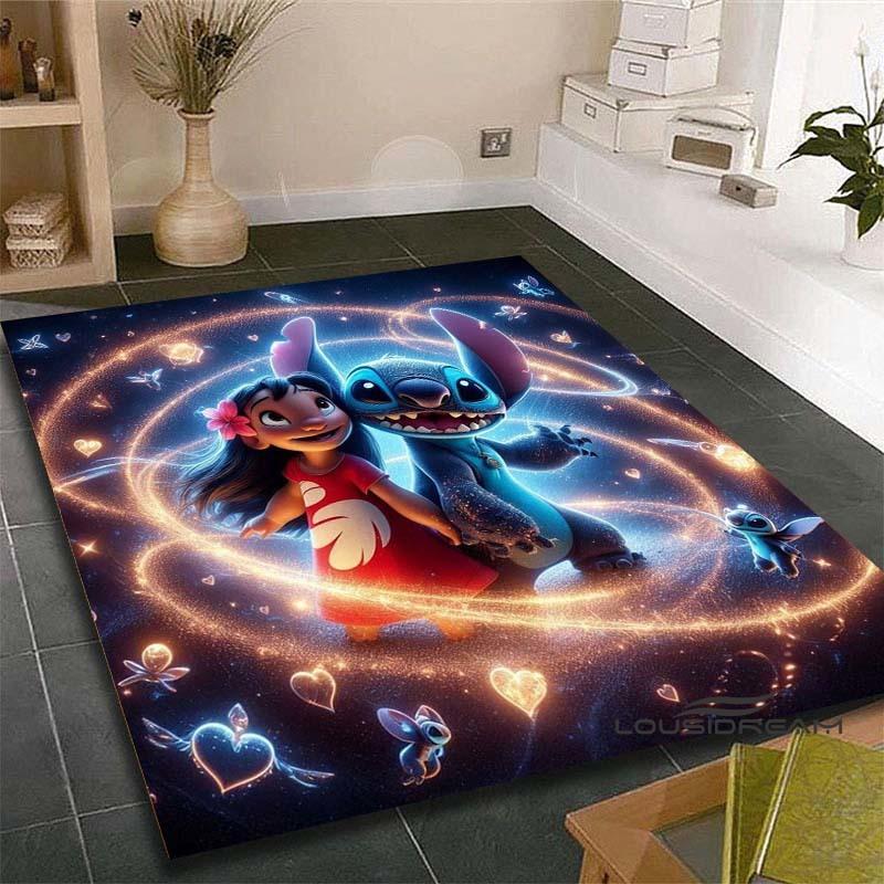 3D Cartoon Sci-fi Movie (Stitch) Rug, Suitable for Living Rooms, Children's Rooms, Bedrooms, Sofas, Doormats, and Other Home Déc