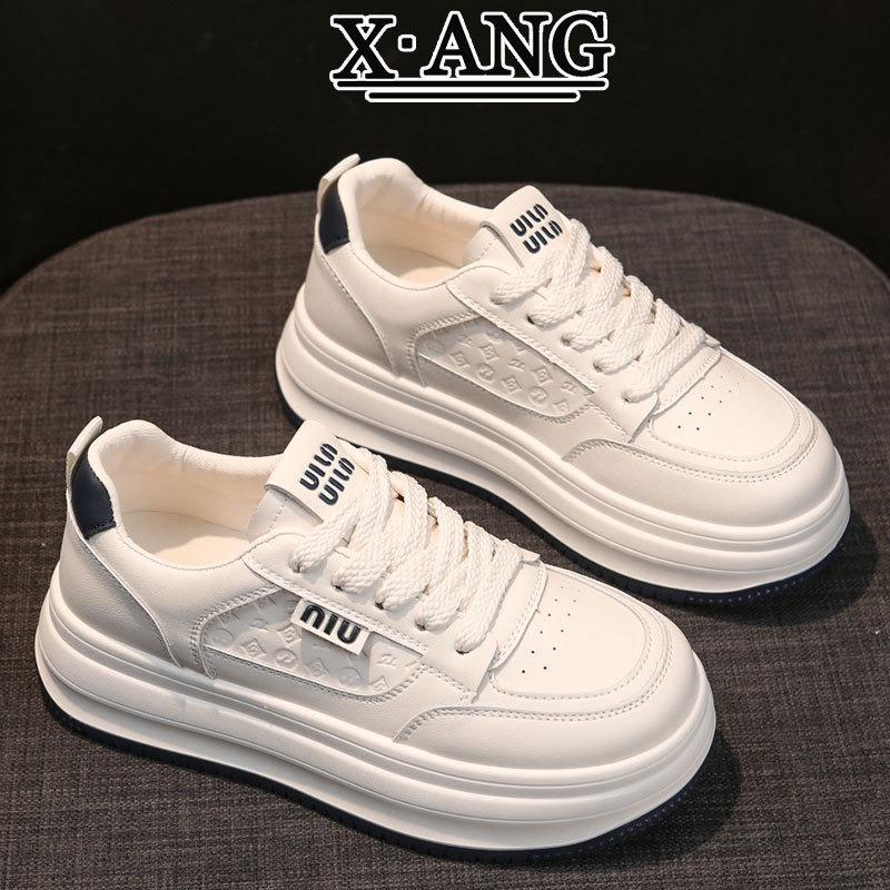 Leder kleine weiße Schuhe Kinder Einzelschuhe Plateau Erhöhung Board Schuhe Herbst neue vielseitige lässige Sportschuhe Damen