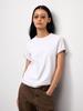 Baumwoll Glattes Rundhals-T-Shirt