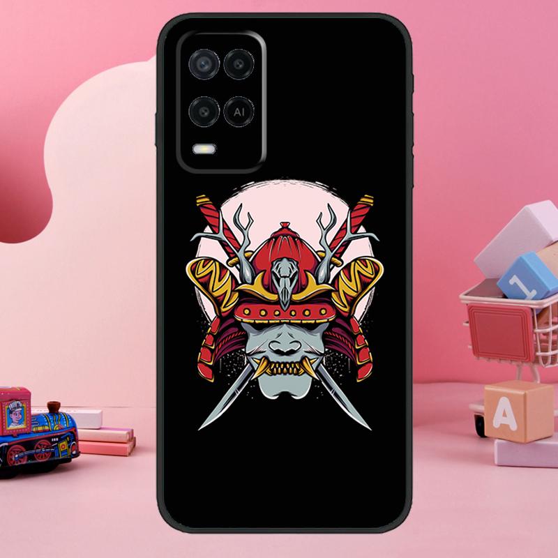 

Samurai Oni Mask Case For Oppo A18 A38 A58 A78 A98 A74 A54 A94 A80 A60 A40 A96 A76 A16 A15 A17 A57 A77 A5 Pro OPPO A77 5G