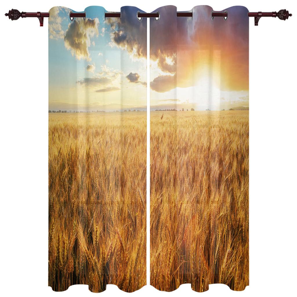 Country Graffiti Chicken Hill House Country Style Window Curtains Scenic Curtains for Living Room Decorative Items Living Room