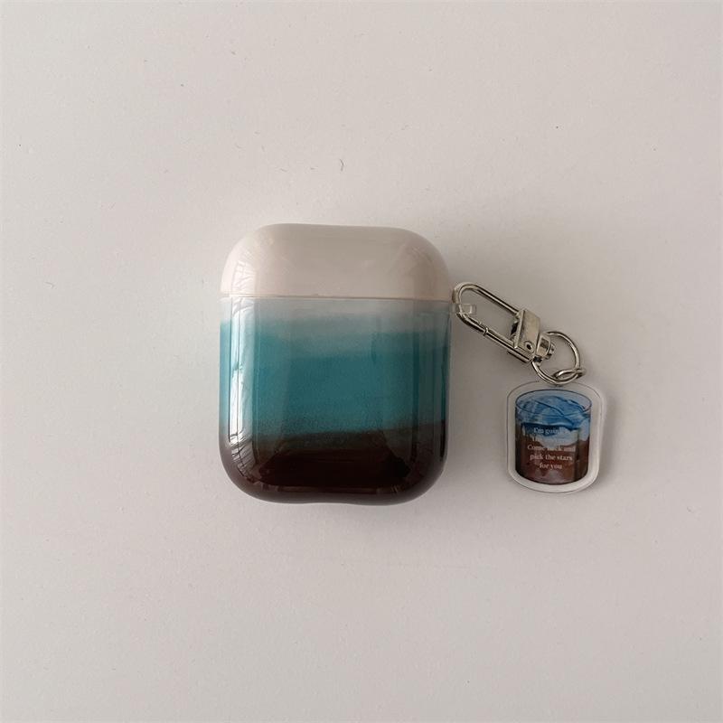 Retro Gradual Change Blue Ins Suitable for Apple AirPods 1st Generation Protective Case Pro1st Generation Earphone Case 1011 Wireless 1st Generation