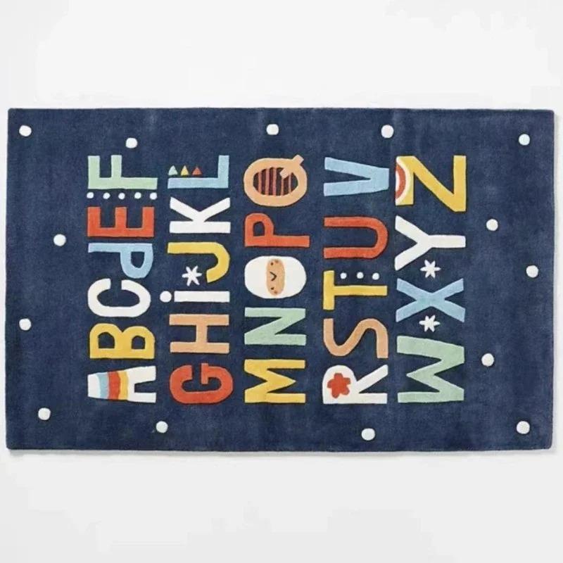 Cute Cartoon Baby Crawling Mat Rectangle Home Carpet for Living Room Bedroom Decor Non Slip Rug Indoor Outdoor Decorative Rugs