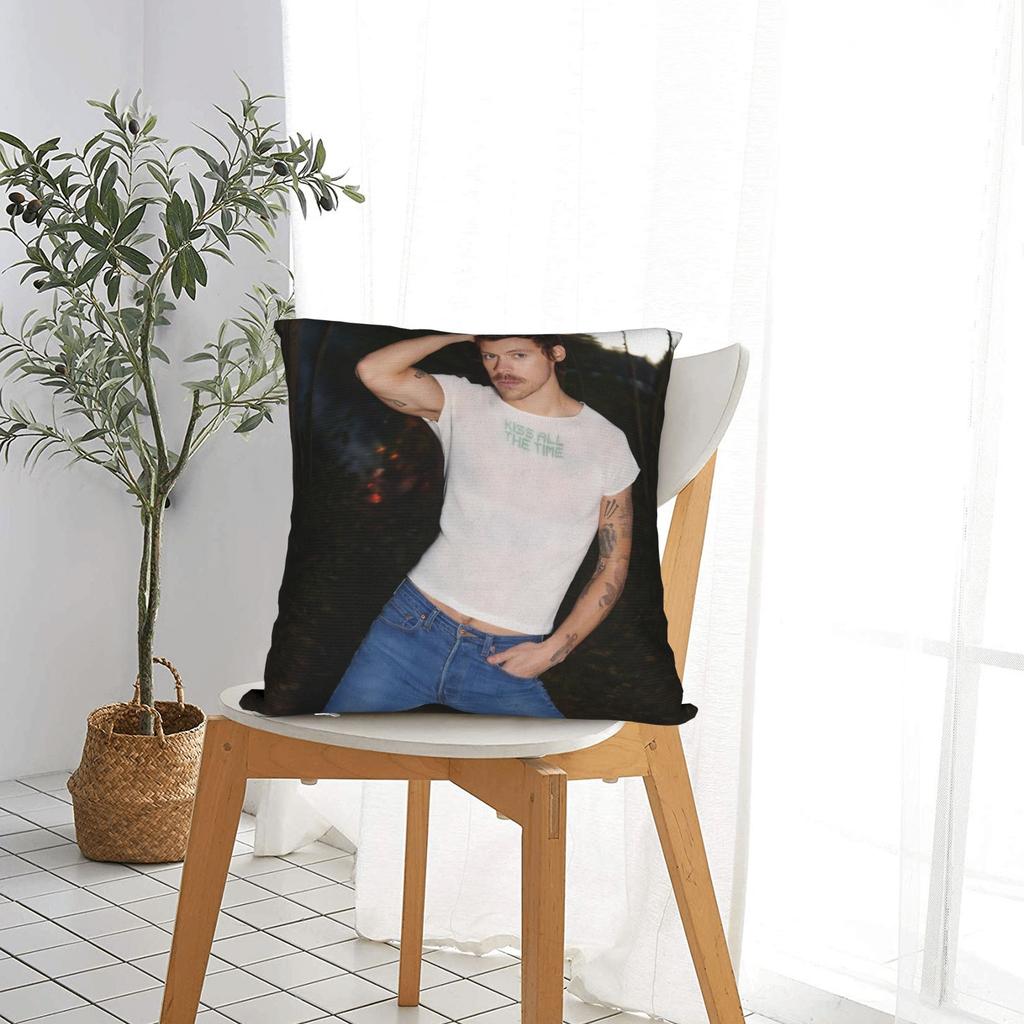 Kiss All The Time Album Square Pillow Case Harrys Music Styles Cushion Covers Funny Zipper Decorative Pillowcase For Car 40X40Cm