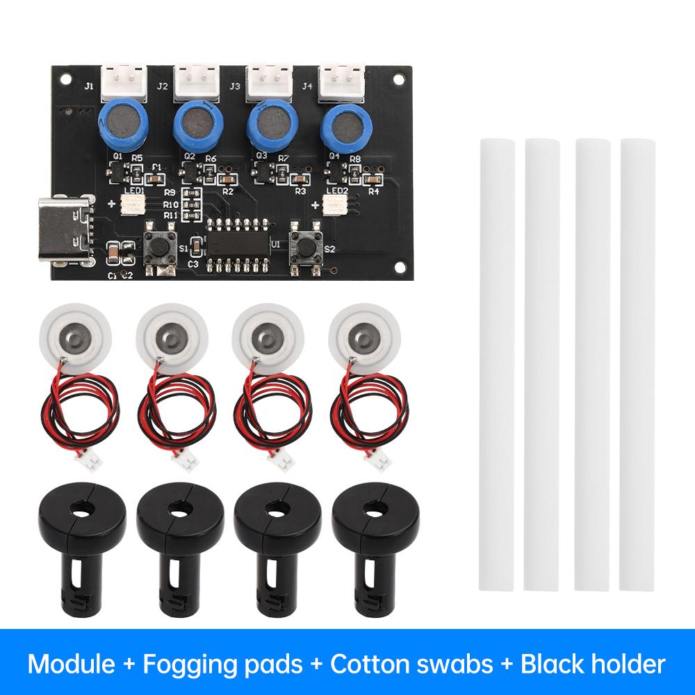 DC5V Four Spray with Colorful Atmosphere Lighting Humidifier Module Atomization Control Board DIY Ultrasonic Nebulizer TYPE-C
