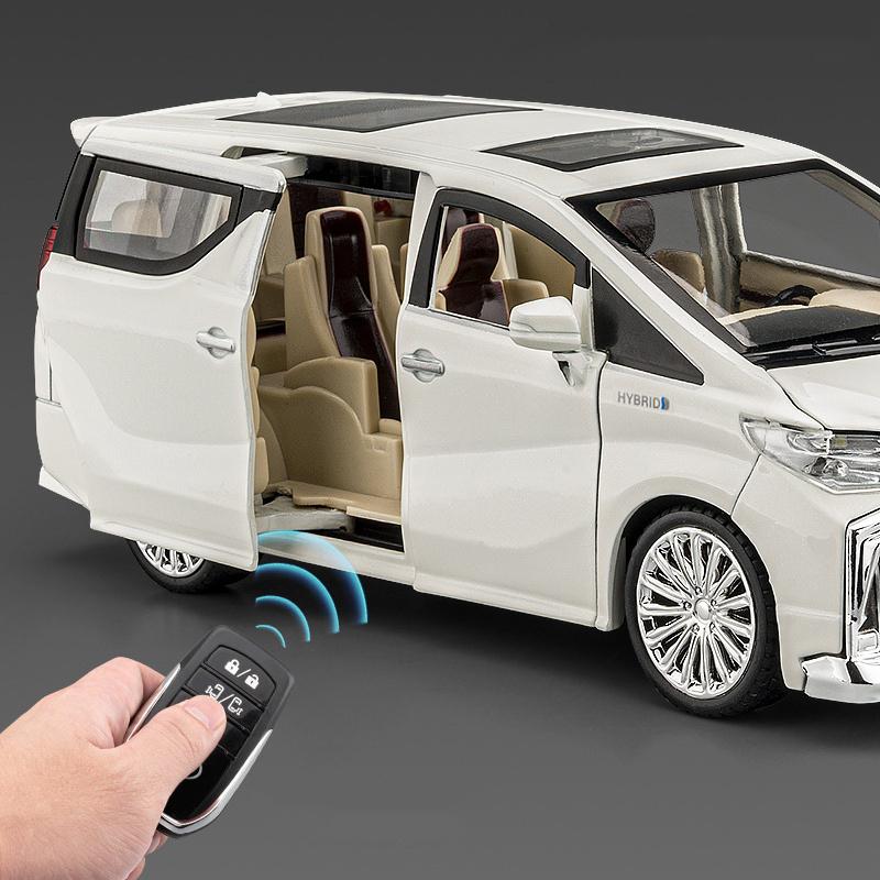 RE021:24 Key Control Version Toyota Alphard MPV Alloy Car Model Diecasts Metal Vehicles Car Model Sound and Light Childrens Toy Gift