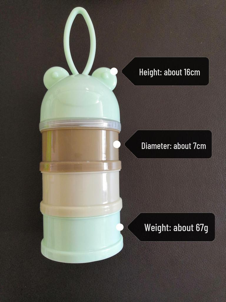 Portable Multi-layer Cartoon Baby Milk Powder and Snack Box with Independent Compartments