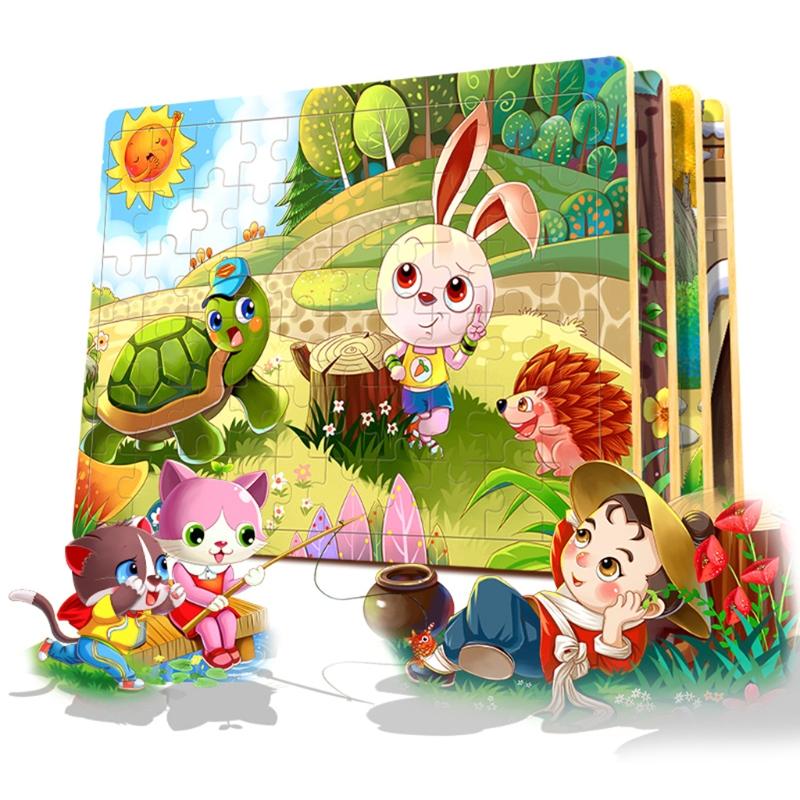60 Stück Früherziehung Tierpuzzles Lern-Spielset Spielzeug-Set Pädagogisches Set Puzzle Kinder Pädagogisches Spielzeug Zuhause