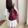 Schoolbag Korean Version Harajuku Schoolbag Female Ins Style Solid Color Versatile College Style Backpack Campus Simple Backpack Travel Backpack