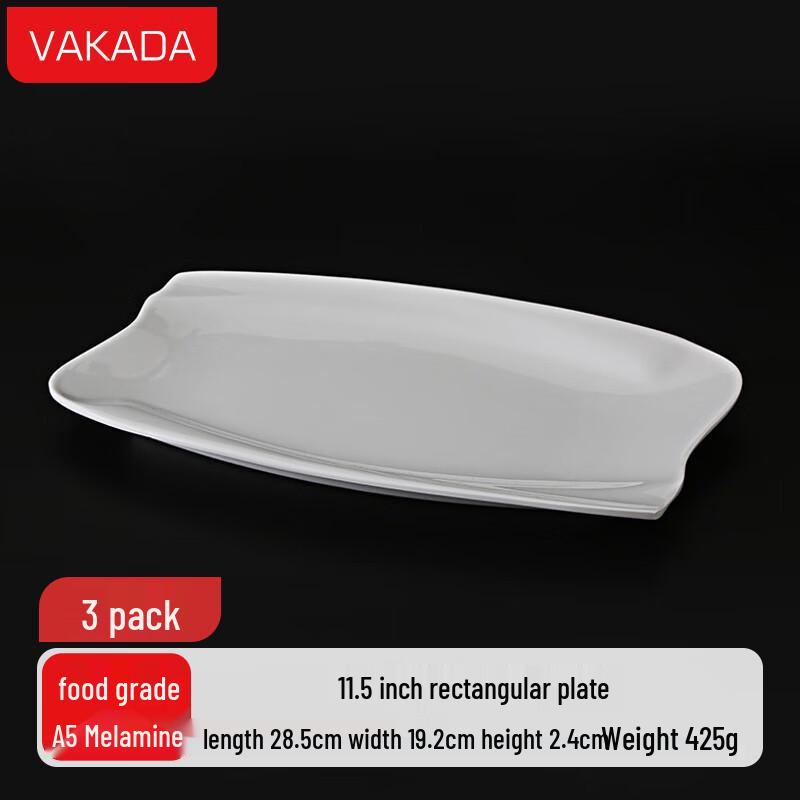 

VAKADA Melamine Imitation Porcelain Rectangular Serving Plates
