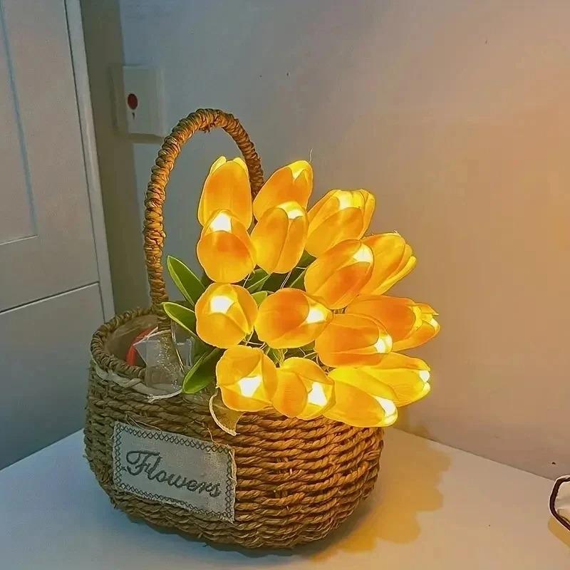 10pcs Artificial Flower Realistic Tulip Hot Sales Home Christmas Decoration Wedding Garden Garland Bride Mother'S Day Bouquet Diy Gift
