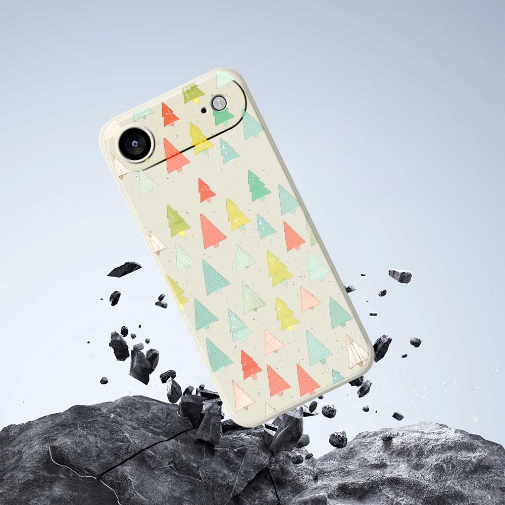 For iPhone 17 Air Case Colorful Trees Pattern Printing Straight Edge TPU Phone Back Cover