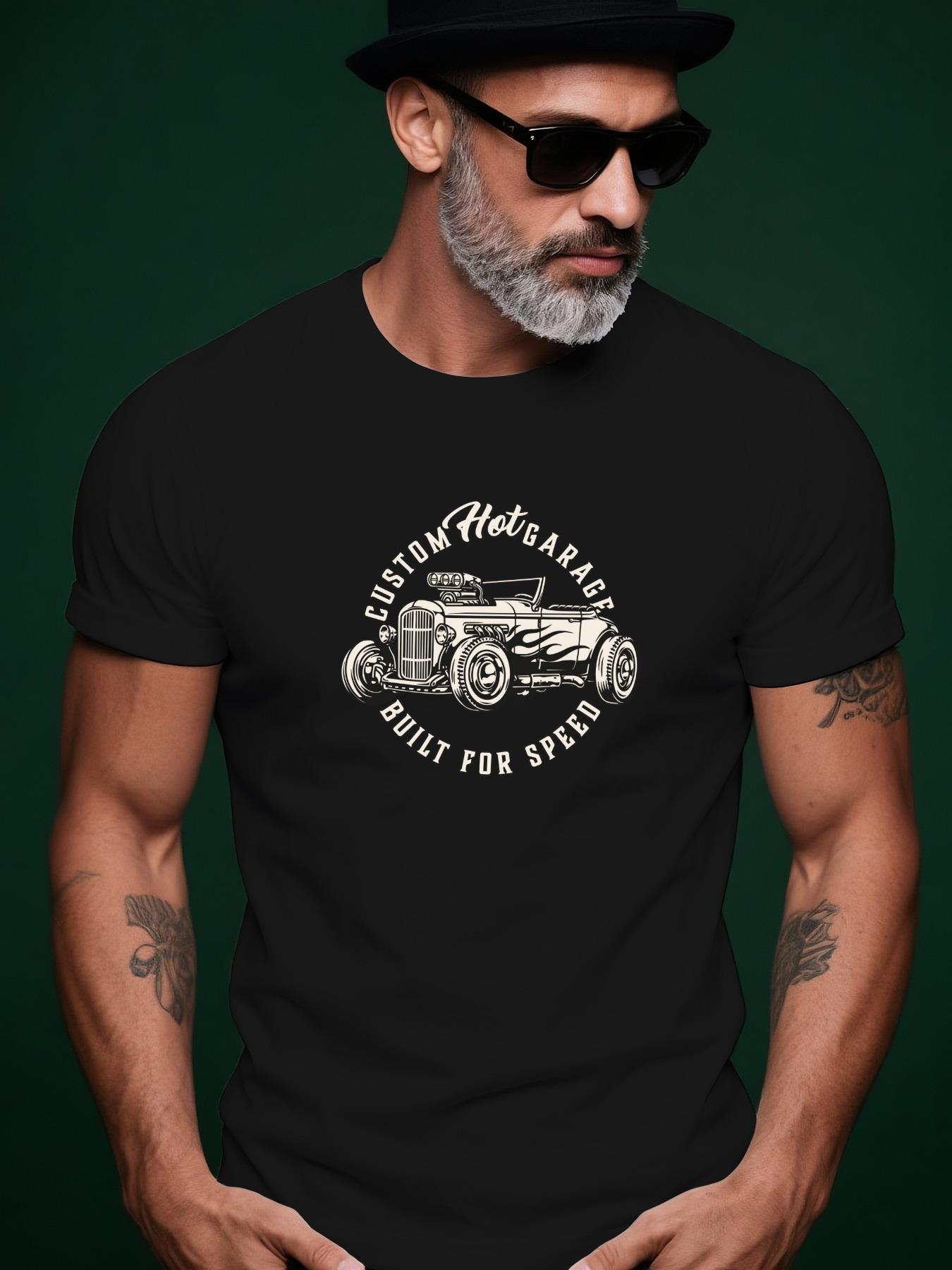 Hot Rod Graphic Tshirt Graphic Black and White Tshirt - C... XXL