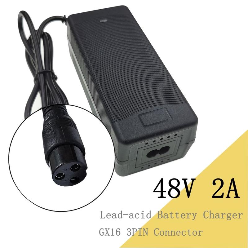 48V 2A Blei-Säure-Batterieladegerät für 55,2V Blei-Säure-Batterie mit GX16 3P Stecker